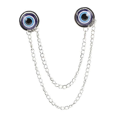 minkissy Blue Eye Brosche Kragenclips Broschen für Bekleidung Herren-Brosche aus Metall Broschennadel böser blick kettenclips modische Kragennadel Hemdkragen-Clip Mode-Kleid-Clips Legierung von minkissy