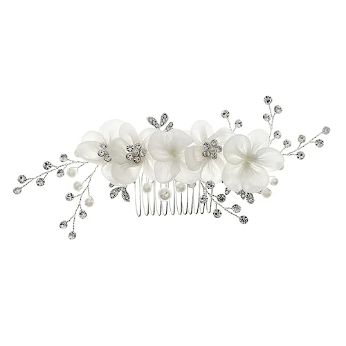 minkissy Blumen Seithaar Kamm Hochzeitshaarschmuck Für Bräute Braut Strass Tragegurte Kapuzenpullover Haaraccessoires Haarschmuck Für Frauen Fräulein Die Blumen Zubehör Strasssteine von minkissy