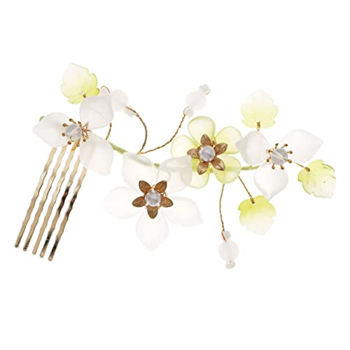 minkissy Blumenkamm Haarkamm Hochzeit Kopfschmuck Haarkämme Für Frauen Florale Haaraccessoires Accessoires Für Hochzeitskleider Kristalldekor Haarschmuck Braut Stirnband Handbuch Metall von minkissy