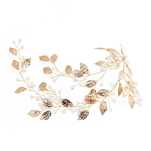 Brauthaarrebe Frauen Stirnband Für Die Hochzeit Goldene Blätter Hochzeit Kopfbedeckung Hochzeit Braut Tiara Party-kopfschmuck Haarschmuck Für Die Braut Brautjungfer Ranke Blatt von minkissy