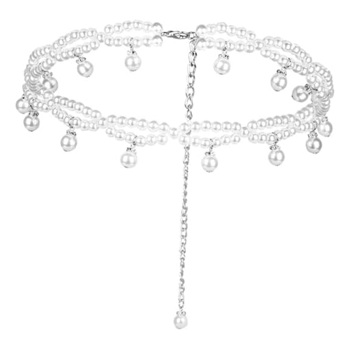 minkissy Body Chain Damen Taillenkette Perlen Elastischer Kette für Kleider und Jeans Modischer Körperschmuck für Frauen und Mädchen Perfektes für Besondere von minkissy