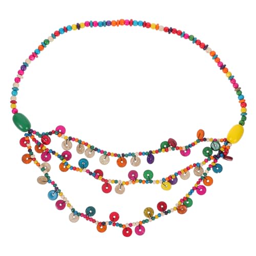 minkissy Böhmische Halskette Bunten Holzperlen Mehrschichtige Kokosnuss Anhänger für Damen Modisches Accessoire für Partys Strand und Alltag Einzigartiger Schmuck mit Feiner von minkissy