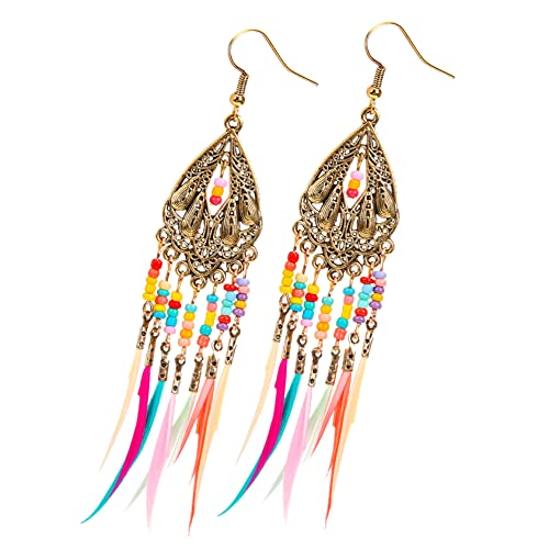 minkissy Boho Quasten Ohrringe Damen Hängend Tropfen Ohrschmuck Leicht Allergikerfreundlich Für Teen Mädchen Party Alltag von minkissy