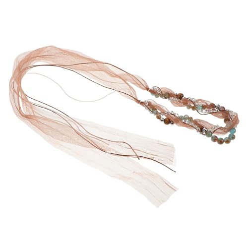minkissy Boho Style Taillenkette und Geflochtenes Mesh Haarband mit Perlen Vielseitiges Vintage für Damen Leichter Bequemer Netzstoff Geeignet als Gürtel Halskette oder Haaraccessoire von minkissy