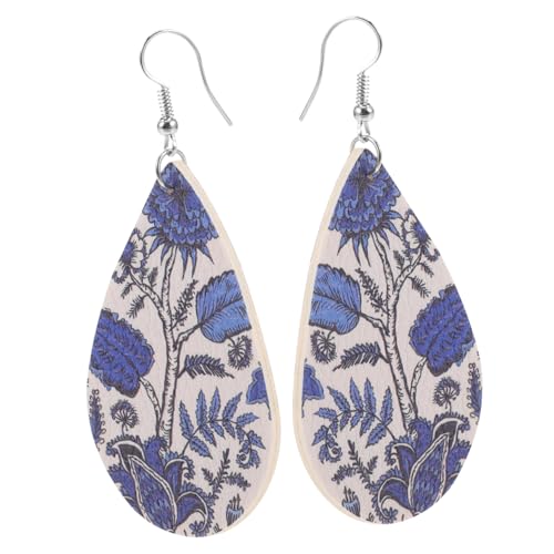 minkissy Boho Tropfenohrringe Damen Doppelseitige PU Ohrhänger mit Blauem Chinesischem Porzellan Muster Leichte Ohrschmuck für Alltag und Party minkissy Boho Tropfenohrringe Damen Doppelseitige PU Ohrhänger mit Blauem Chinesischem Porzellan Muster Leichte Ohrschmuck für Alltag und Party von minkissy