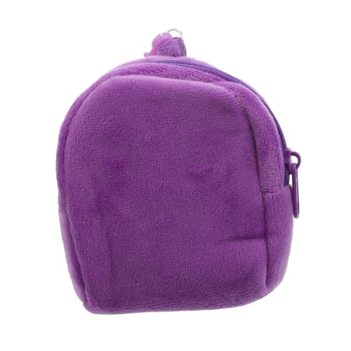 minkissy Bonbonfarbene Buchtasche schlüsselanhänger süße Geldbörse kleine Veränderungspanne kleine Aufbewahrungstasche wechseln Geldbeutel Mini-Geldbörsen Portemonnaie Plüsch Violett von minkissy
