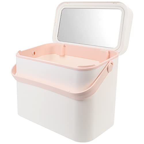 Kasten Kosmetische Aufbewahrungsbox Vanity-organizer-fach Reisebehälter Make-up Tragen Kosmetikkoffer Mit Spiegel Reise-make-up-organizer Veranstalter Schublade Plastik Weiß Reisen von minkissy