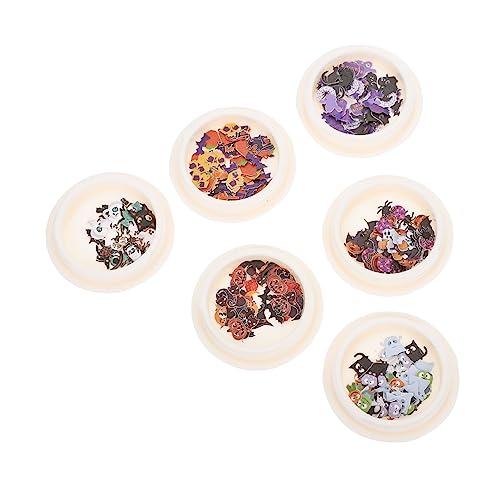 minkissy Boxen Halloween Nail Patches Handmade Holz Pulp Nail Art Sticker Für Kreative Maniküre Und Dekorationen Für Festliche Anlässe von minkissy