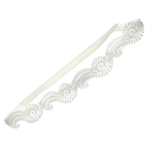 minkissy Braut Haarband aus Hochwertiger Spitze Spitzen Haarschmuck Accessoire mit Blumenmuster Leichtes Stoff Stirnband für Hochzeit Vielseitig für Braut und Brautjungfern Geeignet von minkissy