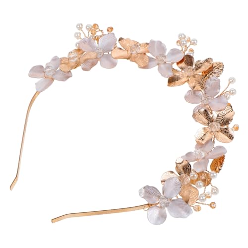 minkissy Braut Stirnband Metall Blumen Haarreif Hochzeits Haarschmuck Party Kopfschmuck Elegant für Mädchen und Damen von minkissy