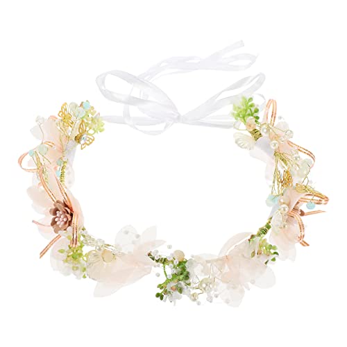 minkissy Brautkranz Stirnband Für Kinder Blumenstirnbänder Für Frauen Baby Tiara Waldhaar Fotografie Kranz Requisiten Blumenkranz Stirnband Urlaub Haarschmuck Stoff Hochzeit von minkissy