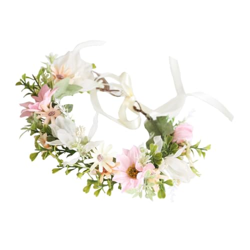 minkissy Brautkranz Mädchen-stirnband Hochzeit Haarkranz Blumenkopfschmuck Dekorative Gänseblümchenblume Blumenkronen Für Mädchen Blumen- Hochzeitsblume Brautjungfer s Kleidung Blütenkopf von minkissy