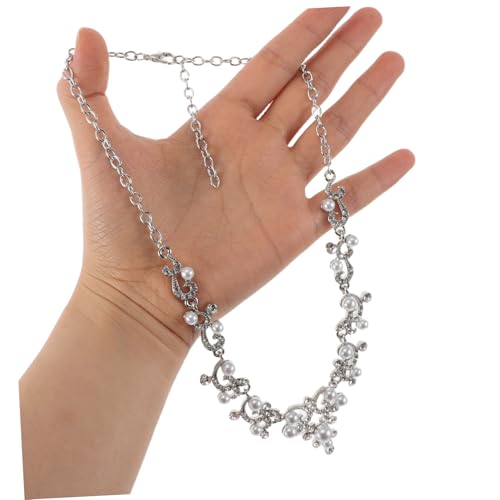 minkissy Brautschmuckset Mit Strass-halskette Und Ohrringen Für Damen Perlenketten-design Leicht Und Angenehm Zu Tragen Langlebig Für Hochzeiten Und Formelle Anlässe von minkissy