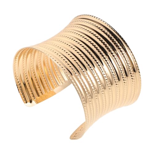 minkissy Breiter Cuff Armreif mit Textur für Damen und Herren Eleganter Bequemer Schmuck für Leichtem Eisen Gefertigt Einfach zu Tragen Einzigartiges Design von minkissy