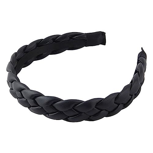 minkissy Breites Pu leder Haarreif Damen Geflochten Vintage Stil Stirnband Party Haarschmuck für Festliche Anlässe Weihnachten Kostüm Feier von minkissy
