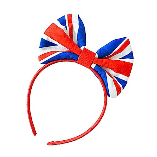 minkissy Britisches Flaggen-stirnband Für Junge Mädchen Schleifen-kopfschmuck Haarschmuck Elastisch Party-accessoire Parade-schmuck Dehnbar Festlich von minkissy
