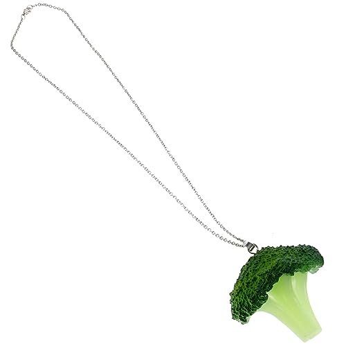 minkissy Brokkoli Halskette Damen 3D Gemüse Anhänger Legierung Silikon Hautfreundliche Statementkette für Vegetarierinnen Trendige Zierliche Halskette für Frauen von minkissy