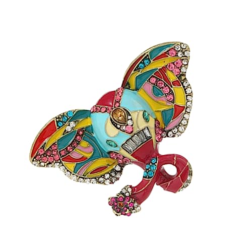 minkissy Brosche Emaille mit Strass Retro Anstecknadel für Damen Dekorieren von Kleidung Taschen und Perfektes für Elefantenliebhaber von minkissy