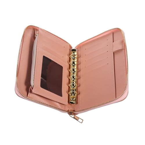 minkissy Bargeld-budgetordner Mit Reißverschluss Rosa Pu-Tasche Organizer Für Karten Und Bargeld Nachfüllbares System Zum Sparen Für Büro Zuhause Und Schule von minkissy