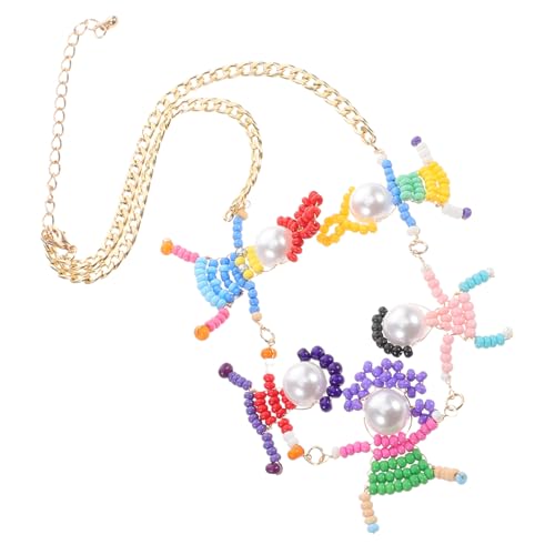 minkissy Bunte Halskette mit Niedlichen Anhängern Handgefertigte Perlenkette für Mädchen Spielerischer Modeschmuck Kreativer Cartoon Schmuck für Junge Mädchen und Teenager von minkissy