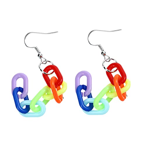 minkissy Bunte Regenbogen Ohrhänger Damen Ketten Ohrringe Tropfenform Modisch Leicht Schmuck für Geburtstag Valentinstag Weihnachten von minkissy