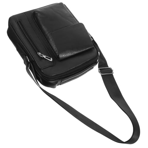 minkissy Business Herren Crossbody Umhängetasche Kleine Waist Pack Vielseitige Schultertasche Münztasche für Outdoor Sport Reisen Schwarz von minkissy