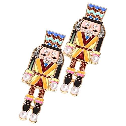 minkissy Cartoon Nutcracker Design Ohrstecker Damen Party Schmuck Leichtes Metall Hautfreundlich Modisch Vielseitig für Weihnachten Silvester Valentinstag Hochzeit und Alltag von minkissy