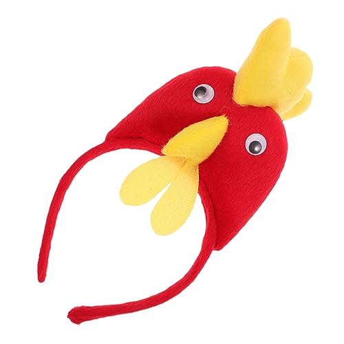 minkissy Children Headband Haarreif Rotes Huhn Kostüm-accessoire Für Halloween Partys Und Bühnenaufführungen Einzigartiger Haarband Für Junge Mädchen Und Erwachsene von minkissy