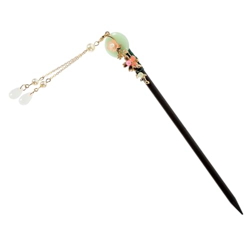 minkissy Chinesische Haarstäbe Aus Holz Und Jade Dekorative Haarstäbchen Für Frauen Langlebiger Haarknotenhalter Für Verschiedene Frisuren Geeignet Als Geschenk Für Geburtstag Und Weihnacht von minkissy