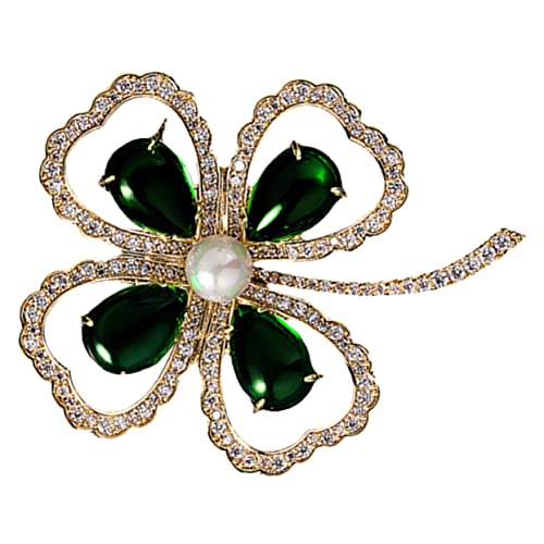 minkissy Kleeblatt-brosche Für Damen Stilvoll Gestaltet Leuchtende Farben Kleidungsdekoration Festive Brosche Mit Kleeblatt-form Elegant Und Modisch Für Mäntel Schals Und Taschen von minkissy