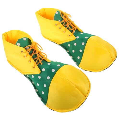 minkissy Clown Schuhe Damen und Herren Gepunktete Bühnenrequisiten Paar Verstellbare Kostüm Clownschuhe für Karneval Halloween Maskenball und Fasching von minkissy