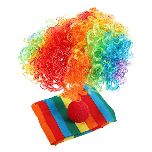 minkissy Clown-perücke Mit Falscher Nase Und Socken Für Karneval Kostüm Zubehör Geeignet Für Maskenbälle Und Halloween Partys von minkissy