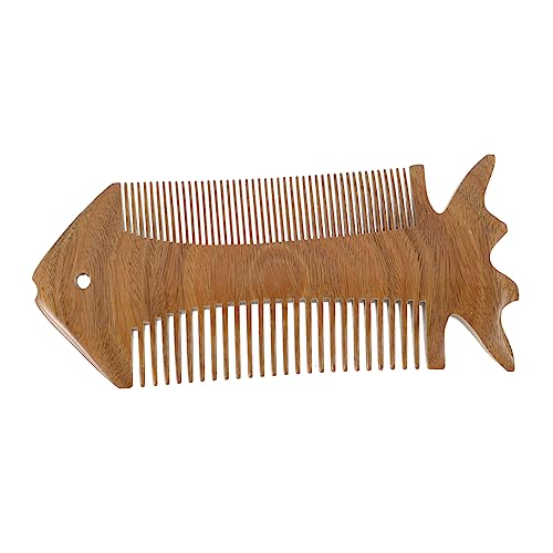 minkissy Comb Curly Hair Shampoo Teasing Combs for Women Hair Teasing Comb Wooden Comb for Curly Hair Natural Hair Shampoo Hair Brush for Women Fish Shape Wood Comb Fine Teeth Comb Curls von minkissy