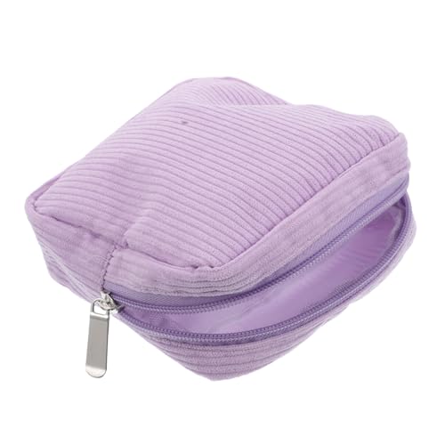 minkissy Kleine Aufbewahrungstasche für Damenhygieneprodukte Cord Make Up Tasche Kleiner Reißverschlusstasche Tragbare Kosmetiktasche für Frauen Stylisches Accessoire für Handtasche von minkissy