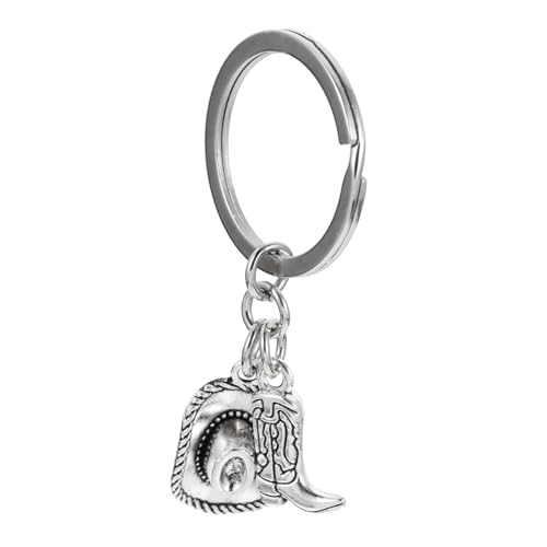 minkissy Cowboy Schlüsselanhänger aus Leichtem Legierungs Material mit Hut und Stiefel Anhänger Dekoratives Taschen und Autoschlüssel Ornament Praktisches Accessoire für Alltag und von minkissy