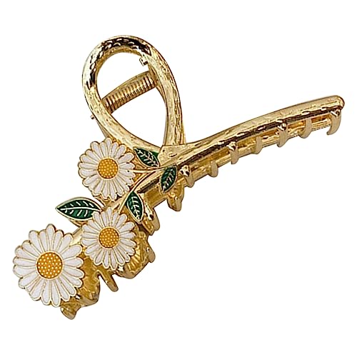 minkissy Daily Flower Claw Clip Metall Haarklammer Mit Dekorativem Blumenmotiv Für Damen Für Dickes Und Strapazierfähig Und Komfortabel Für Geeignet von minkissy