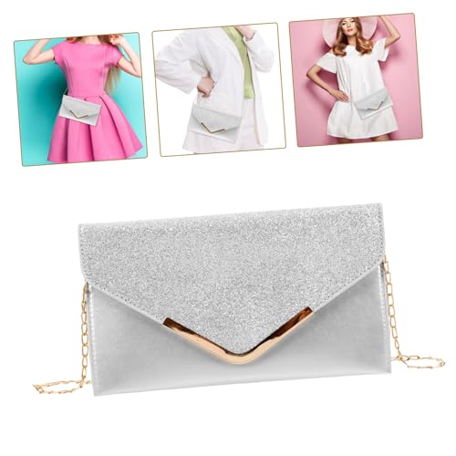 minkissy Damen Abendtasche Glitzer Clutch Bag mit Kette PU und Metall Vielseitige Umhängetasche für Hochzeit Party Dinner Mittelgroß Elegant und Langlebig von minkissy