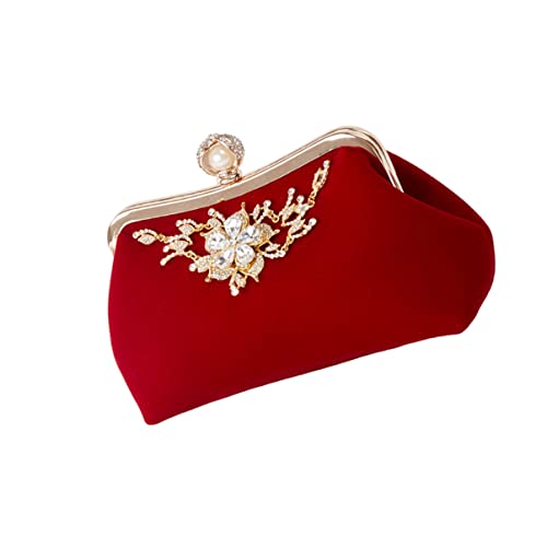 minkissy Damen Abendtasche mit Strassverzierung Handtasche für Hochzeiten Partys Cocktails Robuste Kette Stylisches Design Vielseitig Praktisch von minkissy