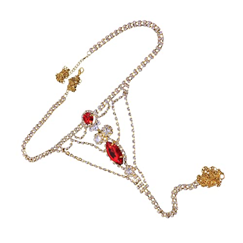 minkissy Damen Bauchkette Funkelnde Körperkette Tanga Unterwäsche für Festivals Nachtclubs Partys Strapazierfähigem Material Komfortabel von minkissy