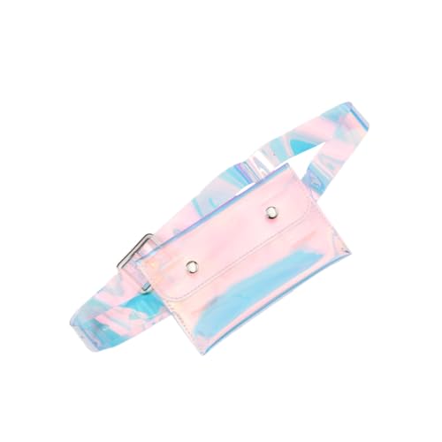 minkissy Damen Bauchtasche mit Abnehmbarem Gürtel Transparente Kunststoff Hüfttasche mit Münzfach Multifunktionale Handytasche für Sport Shopping Outdoor und Freizeit Modische Kompakte von minkissy