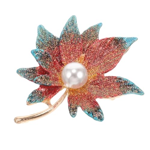 minkissy Damen Brosche Ahornblatt aus Legierung mit Anti-rutsch-funktion Dekorative Anstecknadel für Kostüm Schmuck Modisches Herbst-accessoire für Formelle Kleidung von minkissy