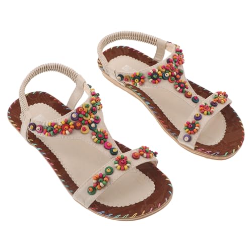minkissy Strandschuhe Mit Römischen Motiven Flache Boho-sandalen Für Damen Bequeme Sommer-ballerinas Rutschfeste Strandschuhe Stilvolle Freizeit-schuhe Leichtes Und Atmungsaktives von minkissy
