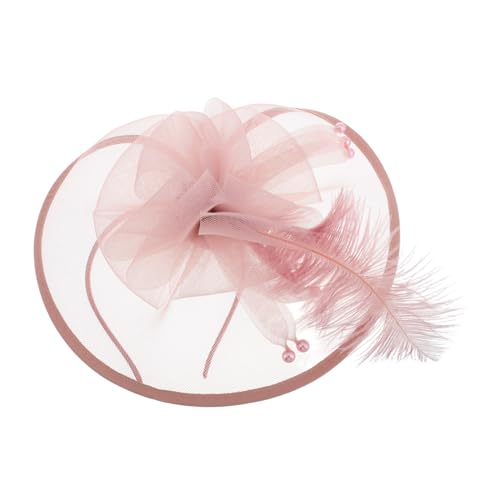 minkissy Damen Fascinator Haarreif mit Zarten Perlen und Federn Leichtes Mesh Stirnband Vielseitiger Kopfschmuck für Hochzeit Tea Party und Festliche Anlässe Komfortabel und Modisch von minkissy