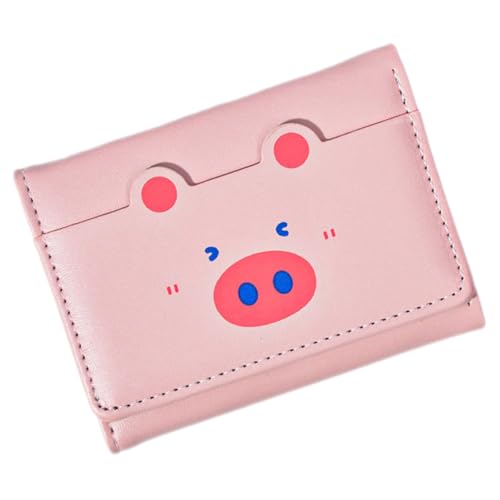 minkissy Damen Geldbörse Cartoon Design Kurzes Portemonnaie mit Reißverschluss Multifunktionaler Karten Münzhalter für Outdoor Einkäufe von minkissy