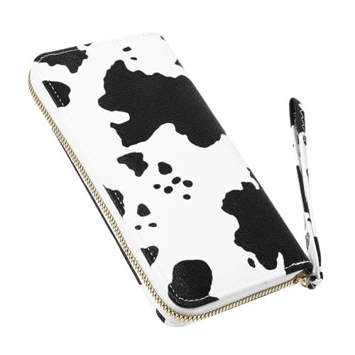 minkissy Kleine Geldbörse Damen mit Kuhdruck PU Tragbare Clutch Mehrere Fächer Kompakt für Reisen Alltag von minkissy