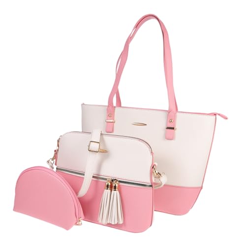 minkissy Damen Handtaschen Set Teiliges PU Umhängetasche Shopper Geldbörse Stilvolles Wasserdichtes Design für Shopping Freizeit und Vielfältige Farben minkissy Damen Handtaschen Set Teiliges PU Umhängetasche Shopper Geldbörse Stilvolles Wasserdichtes Design für Shopping Freizeit und Vielfältige Farben von minkissy