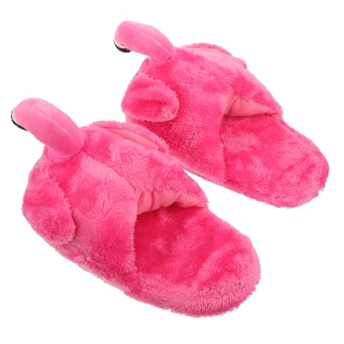 minkissy Damen Hausschuhe Flamingo Design Flauschige Warme Pantoffeln mit Memory Foam Sohle Weiche Indoor Slipper für Zuhause und Schlafzimmer Rutschfest und von minkissy