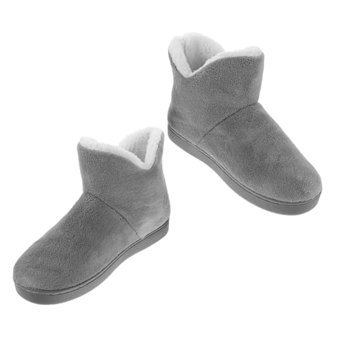 minkissy Damen Hausschuhe Geschnittene Warme Plüschschuhe mit Dicker Sohle Rutschfest für Innenbereich Volle Fersenabdeckung für Winter und Wochenbett von minkissy