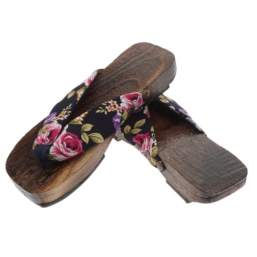 minkissy Damen Massage Clogs Holzschuhe mit Jade Bequeme Sommer Sandalen Slip Weiche Slippers für Freizeit Party und Outdoor Schwarzer Baumwollstoff von minkissy