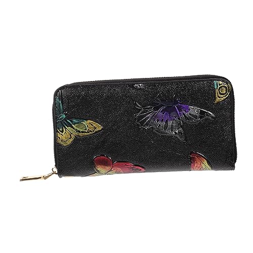minkissy Damen PU Geldbörse mit Schmetterlingsmuster Handtasche für Karten und Geld Leicht und Tragbar für Schule Arbeit und Freizeit Große Kapazität und Verarbeitung von minkissy